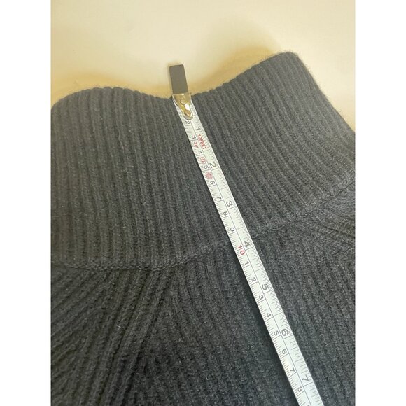 Banana Republic Mens Iltalian Wool-Blend Half-Zip Sweater Ribbed Black L - Picture 10 of 10